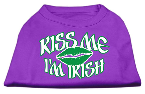 Kiss Me I'm Irish Screen Print Shirt Purple Xs (8)