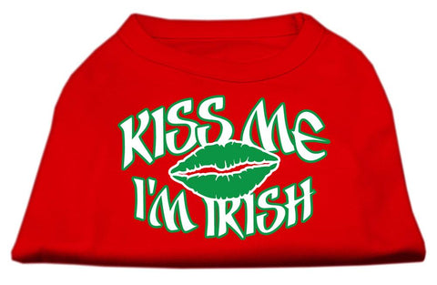 Kiss Me I'm Irish Screen Print Shirt Red Xs (8)