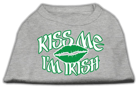 Kiss Me I'm Irish Screen Print Shirt Grey Xxl (18)