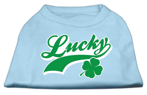 Lucky Swoosh Screen Print Shirt Baby Blue Lg (14)