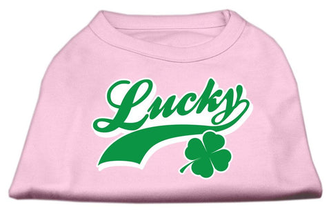 Lucky Swoosh Screen Print Shirt Light Pink  Lg (14)