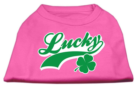 Lucky Swoosh Screen Print Shirt Bright Pink Sm (10)