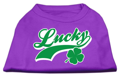 Lucky Swoosh Screen Print Shirt Purple XS (8)