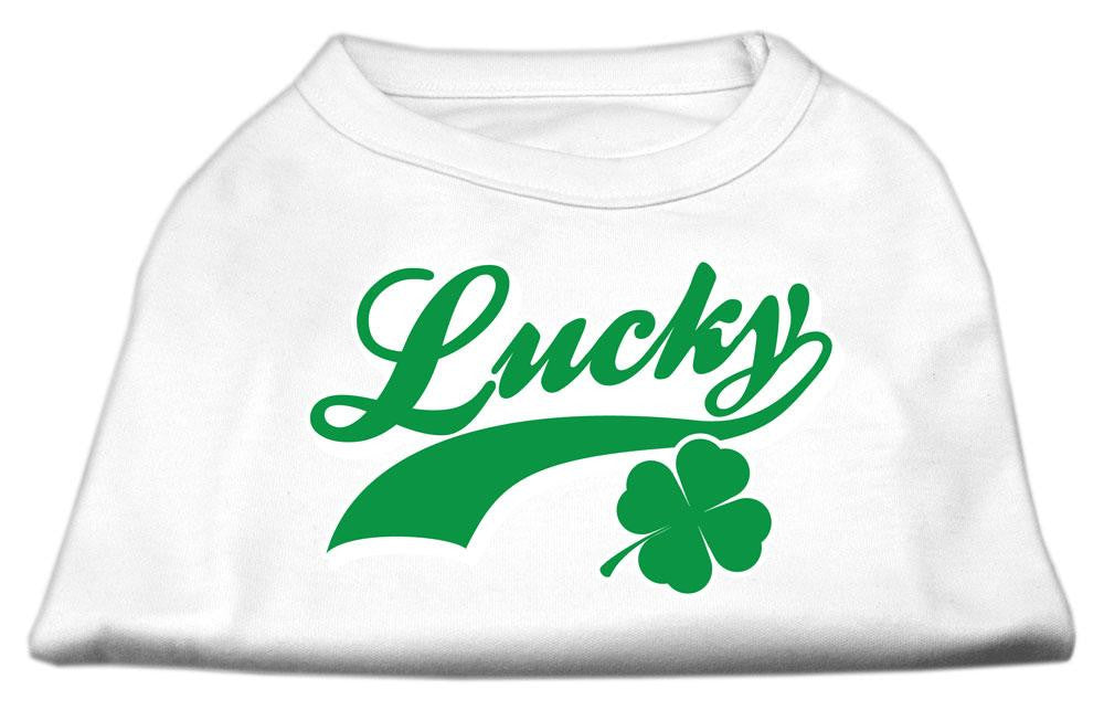 Lucky Swoosh Screen Print Shirt White  XS (8)