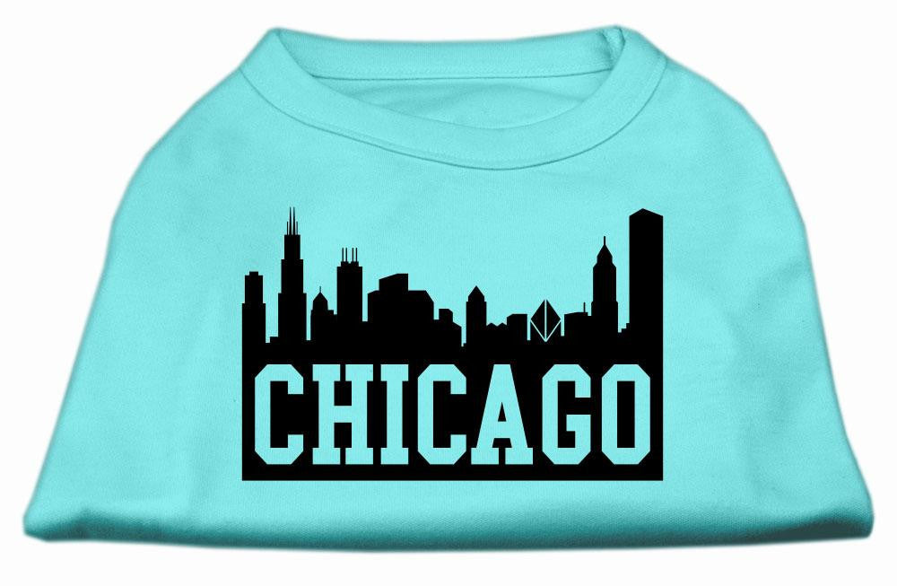 Chicago Skyline Screen Print Shirt Aqua Lg (14)