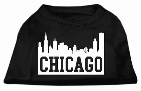 Chicago Skyline Screen Print Shirt Black Lg (14)