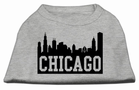 Chicago Skyline Screen Print Shirt Grey Lg (14)