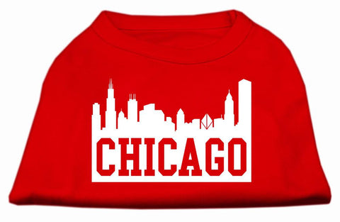 Chicago Skyline Screen Print Shirt Red XL (16)