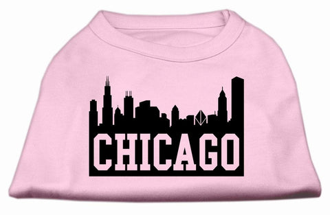 Chicago Skyline Screen Print Shirt Light Pink XXXL (20)