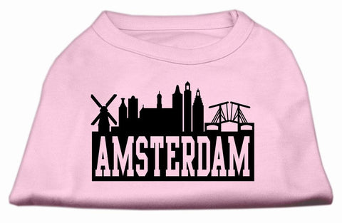 Amsterdam Skyline Screen Print Shirt Light Pink Sm (10)