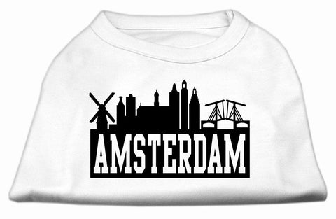 Amsterdam Skyline Screen Print Shirt White Sm (10)