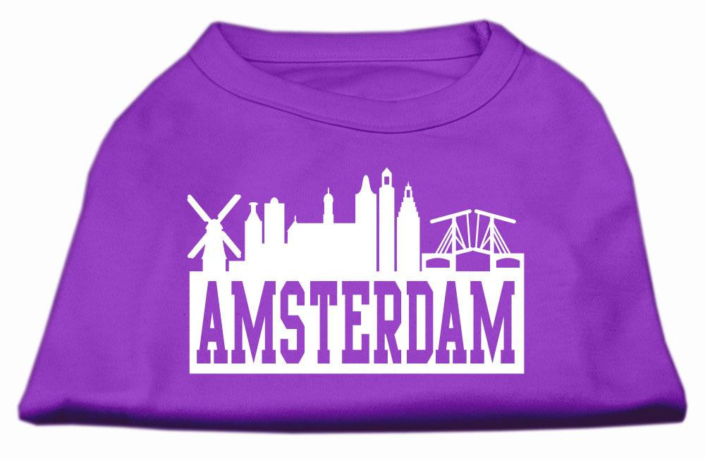 Amsterdam Skyline Screen Print Shirt Purple XS (8)