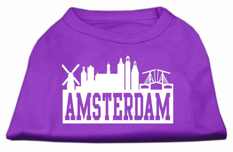 Amsterdam Skyline Screen Print Shirt Purple XS (8)