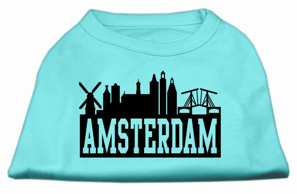 Amsterdam Skyline Screen Print Shirt Aqua XXL (18)