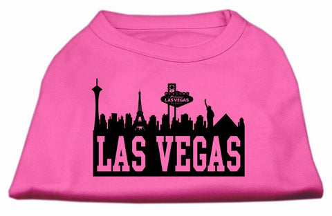 Las Vegas Skyline Screen Print Shirt Bright Pink Lg (14)