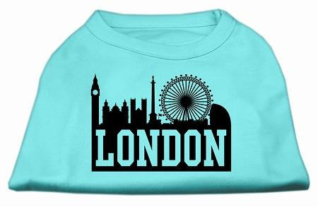 London Skyline Screen Print Shirt Aqua Lg (14)