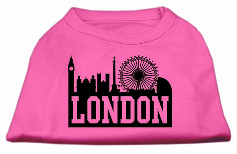 London Skyline Screen Print Shirt Bright Pink Sm (10)