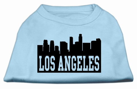 Los Angeles Skyline Screen Print Shirt Baby Blue Lg (14)