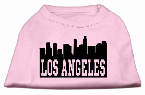 Los Angeles Skyline Screen Print Shirt Light Pink Lg (14)