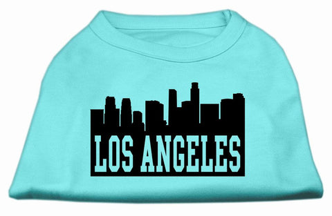 Los Angeles Skyline Screen Print Shirt Aqua XS (8)