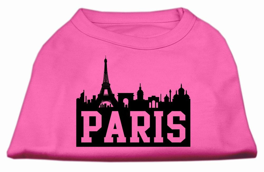 Paris Skyline Screen Print Shirt Bright Pink Lg (14)