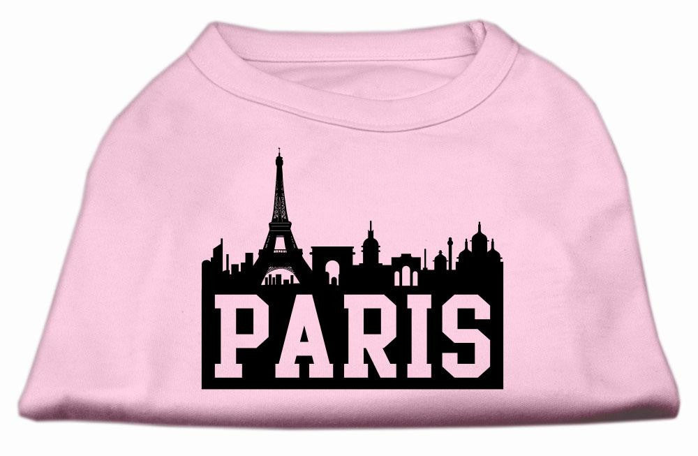 Paris Skyline Screen Print Shirt Light Pink Lg (14)