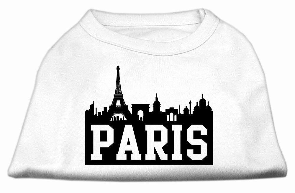 Paris Skyline Screen Print Shirt White Lg (14)