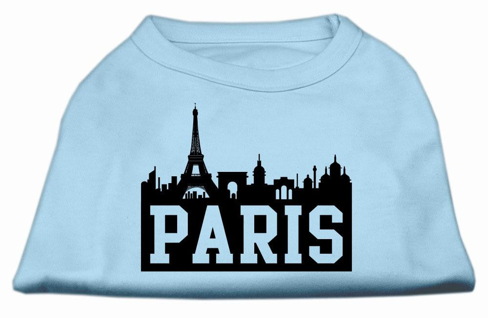 Paris Skyline Screen Print Shirt Baby Blue XL (16)