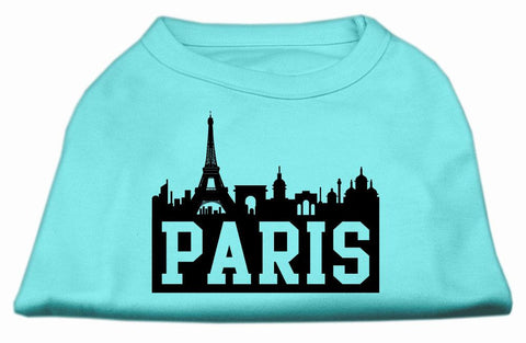 Paris Skyline Screen Print Shirt Aqua XS (8)