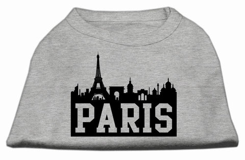 Paris Skyline Screen Print Shirt Grey XS (8)