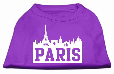 Paris Skyline Screen Print Shirt Purple XS (8)