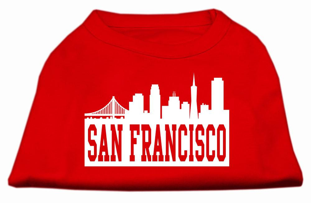 San Francisco Skyline Screen Print Shirt Red XXXL (20)