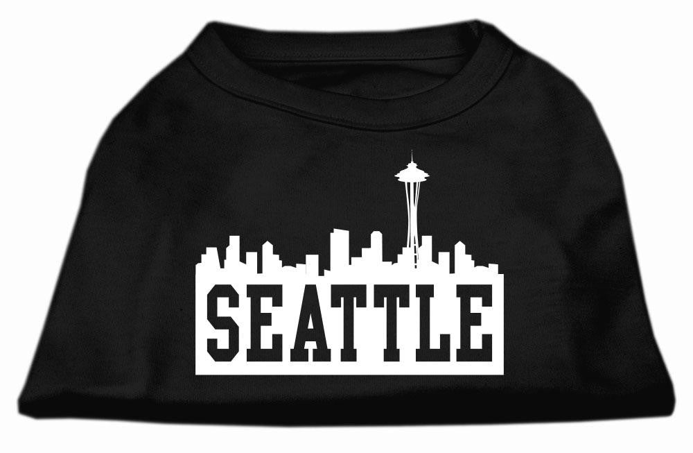 Seattle Skyline Screen Print Shirt Black Med (12)