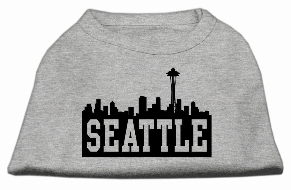 Seattle Skyline Screen Print Shirt Grey Med (12)