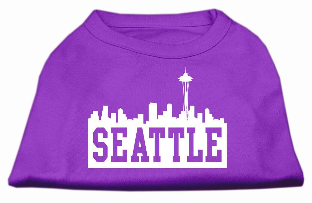 Seattle Skyline Screen Print Shirt Purple Med (12)