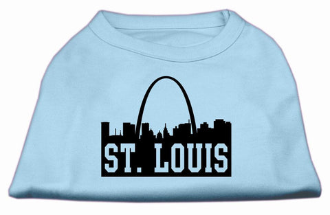 St Louis Skyline Screen Print Shirt Baby Blue Med (12)