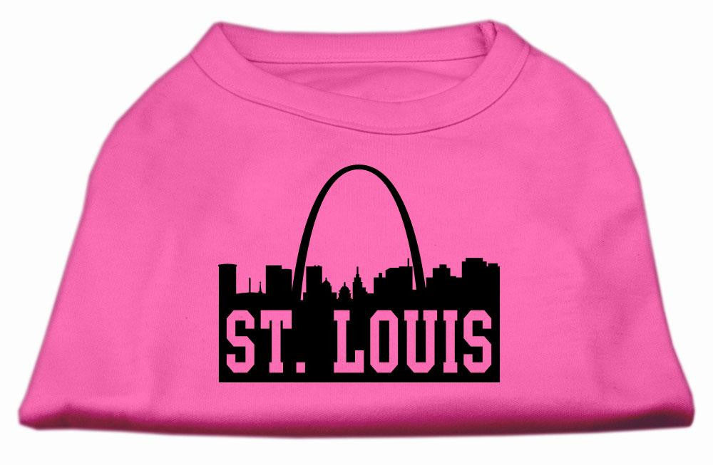 St Louis Skyline Screen Print Shirt Bright Pink Sm (10)