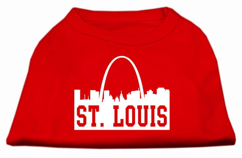 St Louis Skyline Screen Print Shirt Red Sm (10)