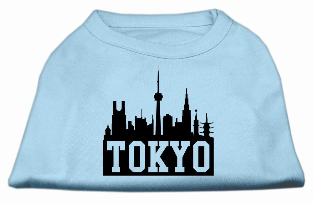 Tokyo Skyline Screen Print Shirt Baby Blue Med (12)