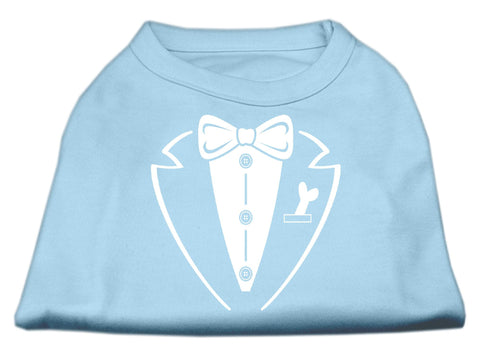 Tuxedo Screen Print Shirt Baby Blue Lg (14)