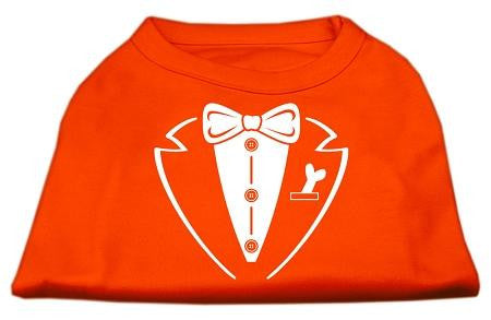 Tuxedo Screen Print Shirt Orange XS (8)