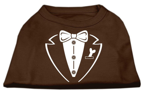 Tuxedo Screen Print Shirt Brown XXL (18)