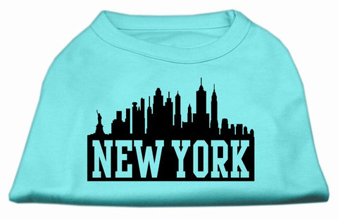 New York Skyline Screen Print Shirt Aqua Lg (14)