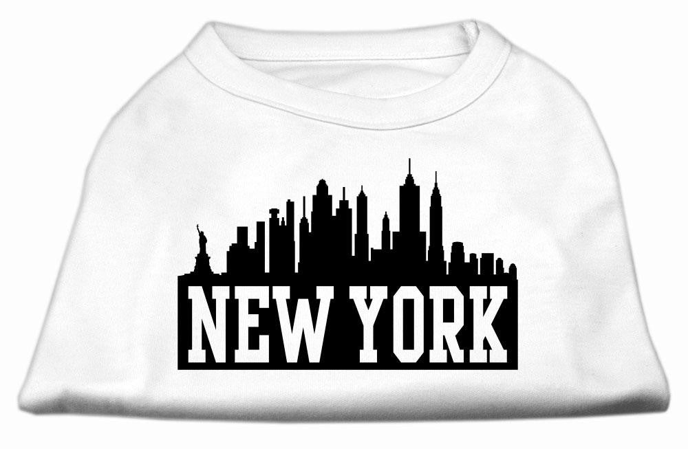 New York Skyline Screen Print Shirt White Med (12)