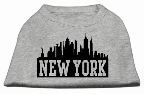 New York Skyline Screen Print Shirt Grey Sm (10)