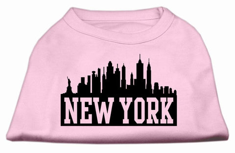 New York Skyline Screen Print Shirt Light Pink Sm (10)