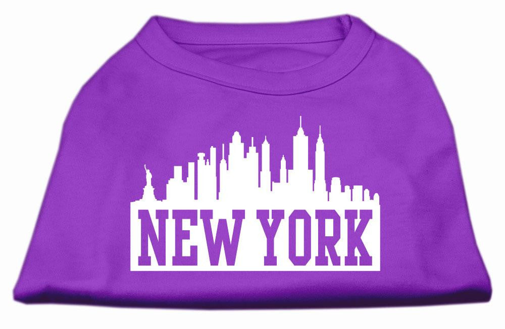 New York Skyline Screen Print Shirt Purple XXXL (20)