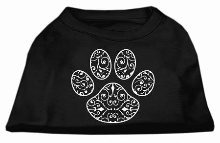 Henna Paw Screen Print Shirt Black Lg (14)