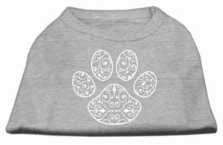 Henna Paw Screen Print Shirt Grey Xxl (18)