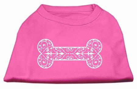 Henna Bone Screen Print Shirt Bright Pink Lg (14)